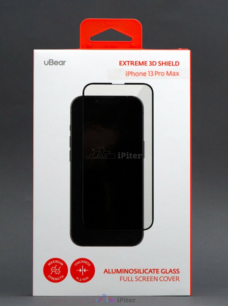 Защитное стекло для экрана UBEAR Extreme 3D для Apple iPhone 13 Pro Max 74 х 157 мм, 1 шт, черный [gl123bl03a3d67-i21] - фото №6