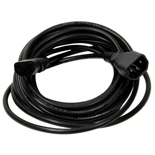 кабель ibm iec320 c14 c13 c13 c14 2 8m 250v 10a high voltage line cord jumper 36l8886 e71924f Кабель VCOM (CE001-CU0.75), 5 м, черный