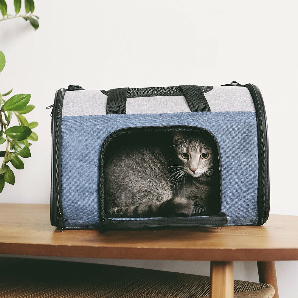 Сумка-переноска для животных, для кошек, для собак, "Не Один Дома" Bag, синий, 40х25х30 см Hoff - фото №16