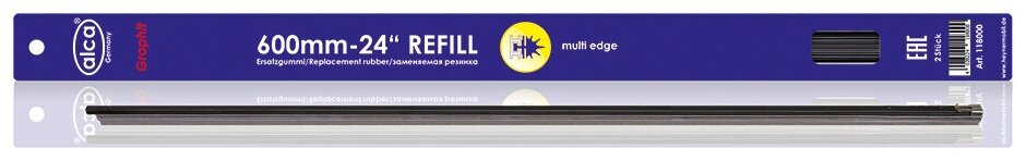 Лента щетки стеклоочистителя 600мм 24" мульти профиль (2шт.) Refill Multi Edge Graphit ALCA AL-118