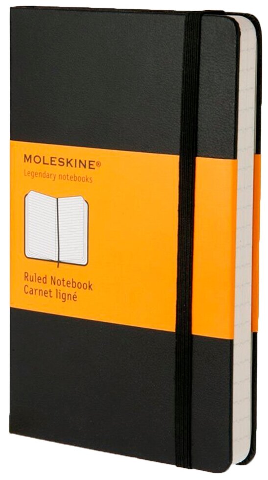 Блокнот Moleskine Classic QP060 Large 130х210мм 240стр. линейка твердая обложка черный QP060