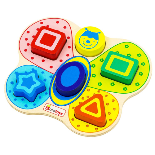 Развивающая игрушка Alatoys Бабочка, 6 дет., голубой/желтый/зеленый/красный