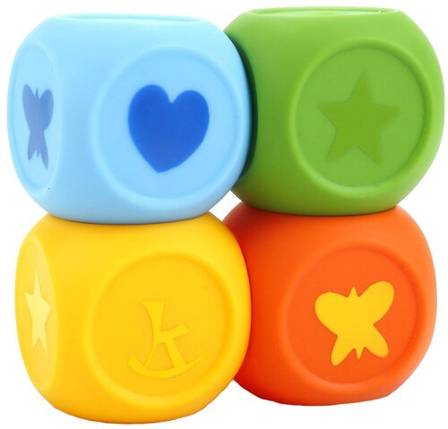 Игрушка для ванной Играем вместе Кубы (LXN1-2-3-6), желтный/зеленый/голубой/оранжевый