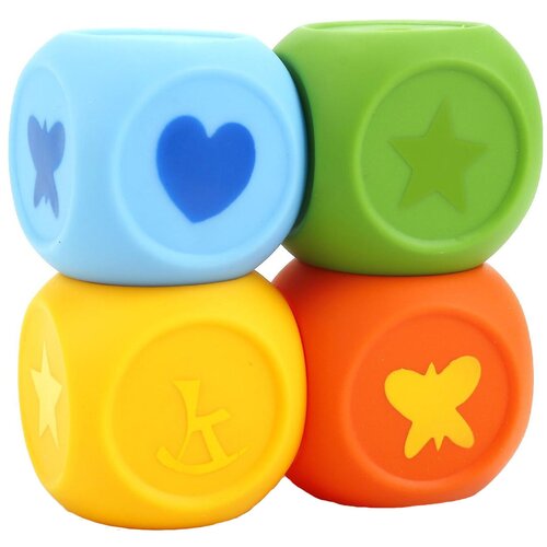 фото Набор для ванной играем вместе кубы (lxn1-2-3-6) желтный/зеленый/голубой/оранжевый
