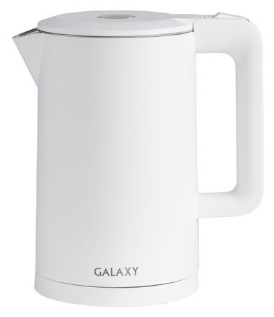 Чайник электрический GALAXY GL0323 белый, мощность 2000Вт, объём 1,7л., скрытый нагревательный элемент, двойная стенка, литая колба, гл0323бл