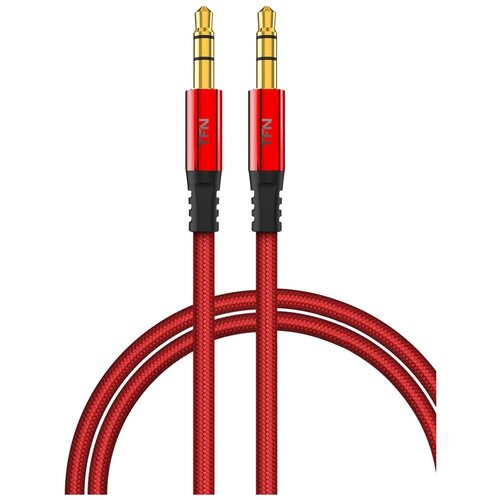 Кабель TFN mini jack 3.5 mm - mini jack 3.5 mm (TFN-CFZAUXMET1M), 1 м, красный/черный кабель tfn mini jack 3 5 mm mini jack 3 5 mm tfn cfzauxmet1m 1 м красный черный