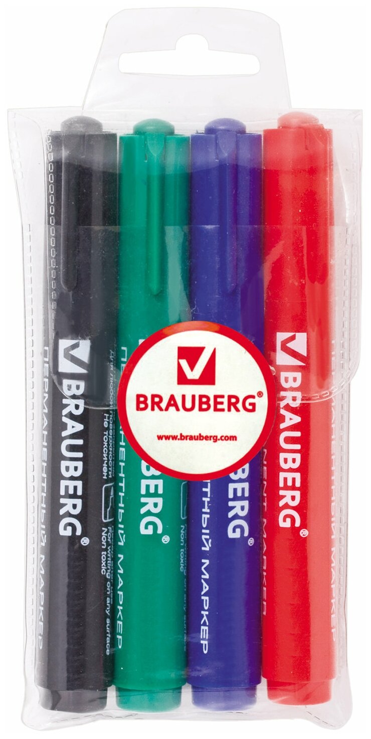 BRAUBERG Маркеры Classic, 4 шт. (150299)