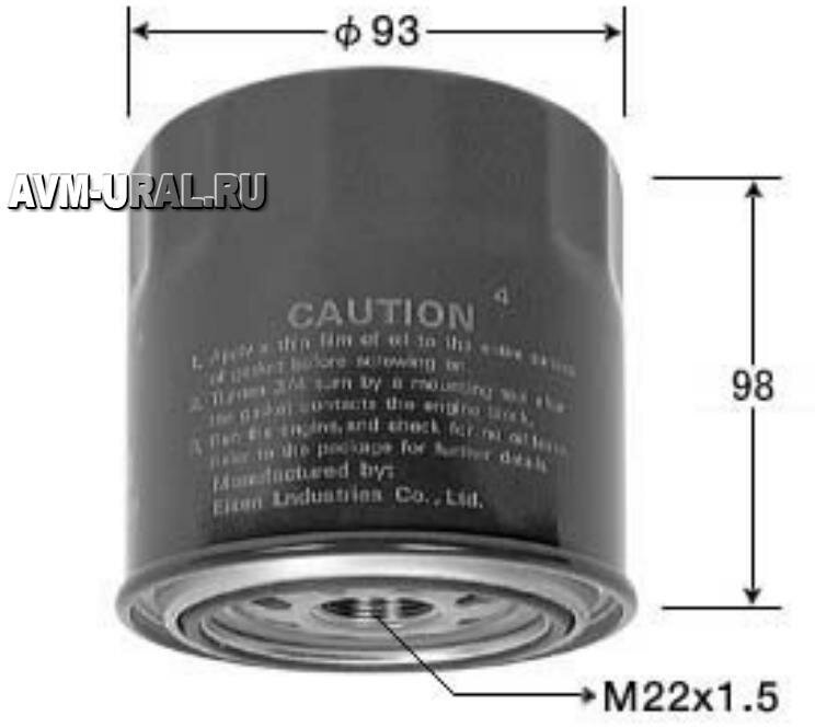 VIC C417 Фильтр масляный VIC C417 Atenza 3.0L AJ 02-08, MPV GY LW5W 99-02, AJ LWFW 02-06, Tribute 3.0L 00-07, Mon