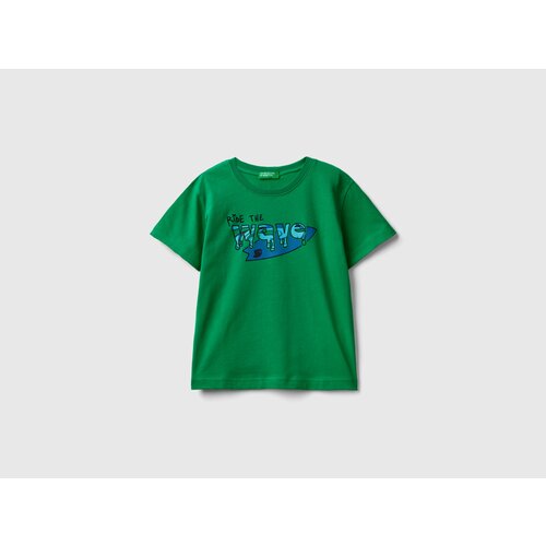 Футболка UNITED COLORS OF BENETTON, размер 90, зеленый футболка united colors of benetton для мальчика 22p 3096c14pu 101 l