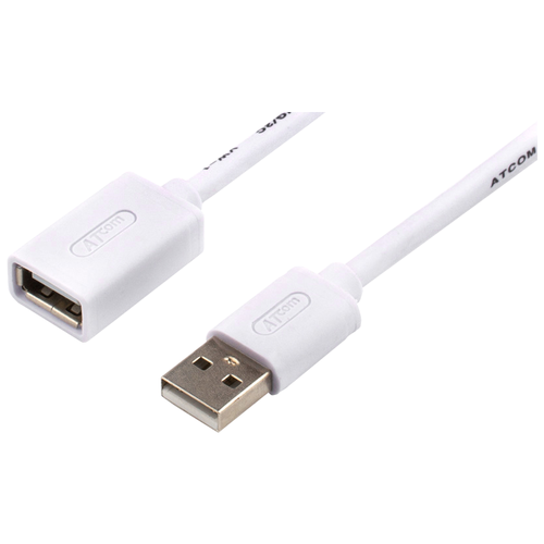 Удлинитель Atcom USB - USB (AT3790), 3 м, белый atcom удлинитель usb2 0 atcom at3790 3 0м