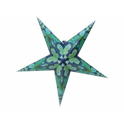 Подвесная звезда-плафон сатори голубая, 60 см, белый кабель, цоколь Е14, Kaemingk 484248-1