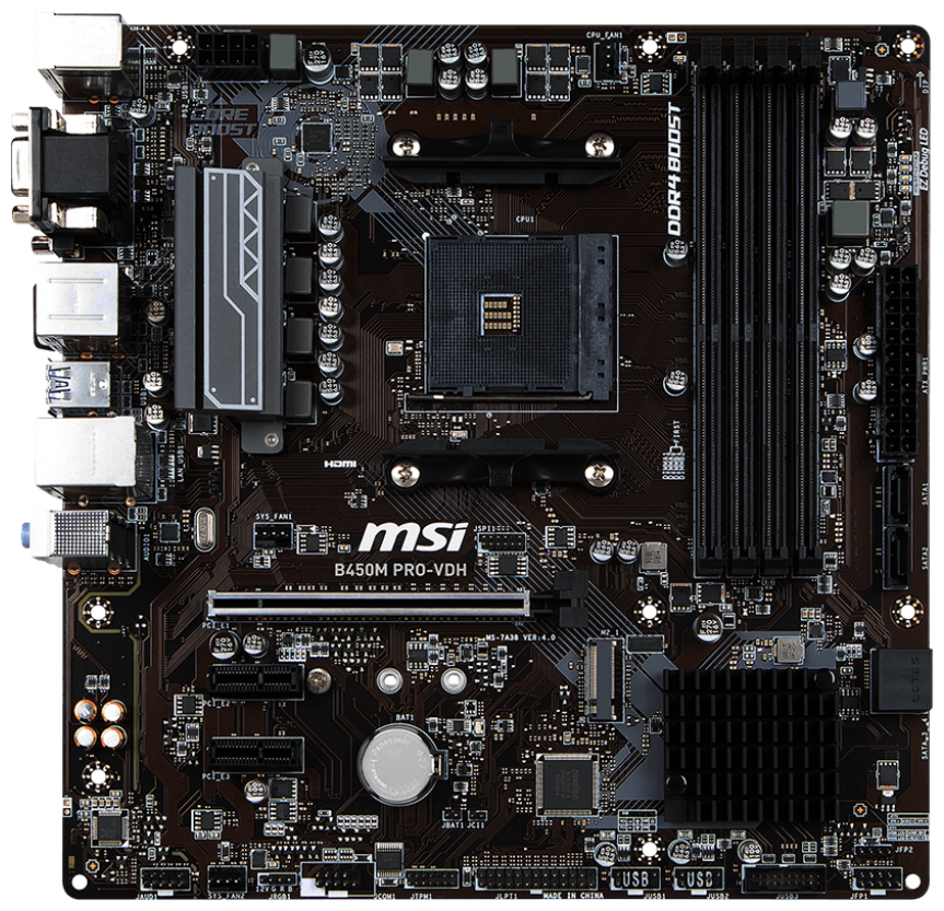 Материнская плата MSI B450M PRO-VDH MAX, sAM4, B450, 4xDDR4 mATX, 1986727