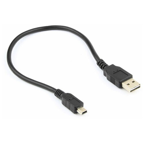 Кабель Cablexpert USB - miniUSB (CC-5PUSB2D-0.3M), 0.3 м, черный кабель gembird usb apple 30 pin cc usb ap1m 0 11 м черный