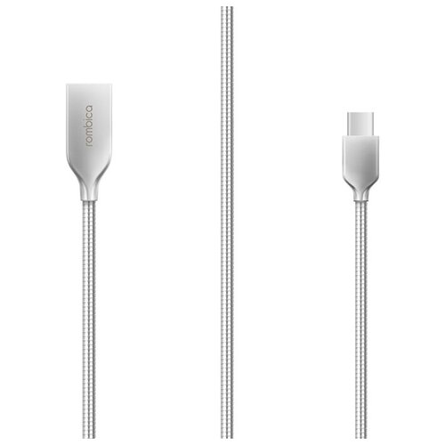 Кабель Rombica Digital USB - USB Type-C (CS-10), 1 м, алюминий кабель rombica digital usb usb type c cl 01 1 м темно зеленый