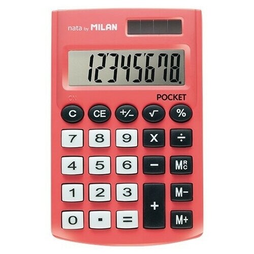 Калькулятор Milan 8-разряд в чехле двойное питание розовый 150908RBL