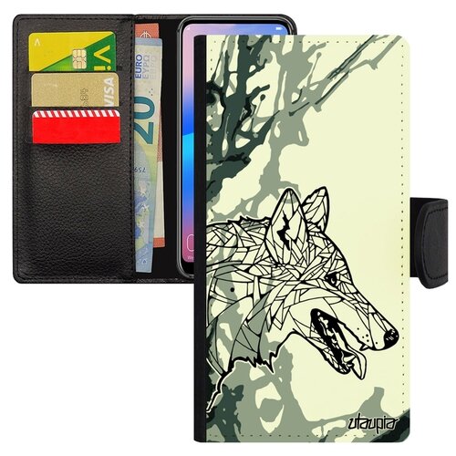 фото Чехол книжка на мобильный galaxy s8, "волк" хищник wolf utaupia