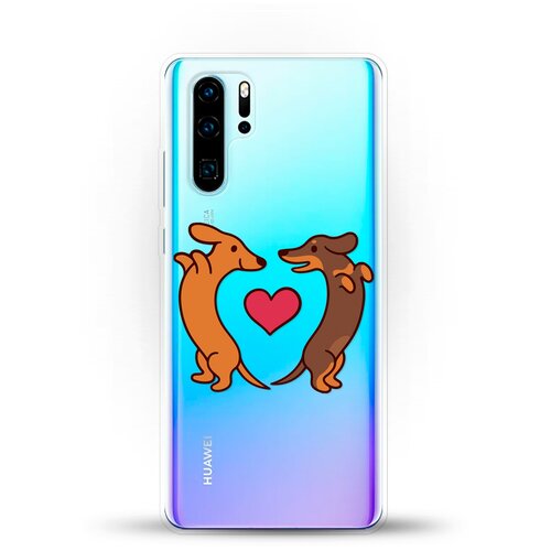 фото Силиконовый чехол love таксы на huawei p30 pro andy & paul