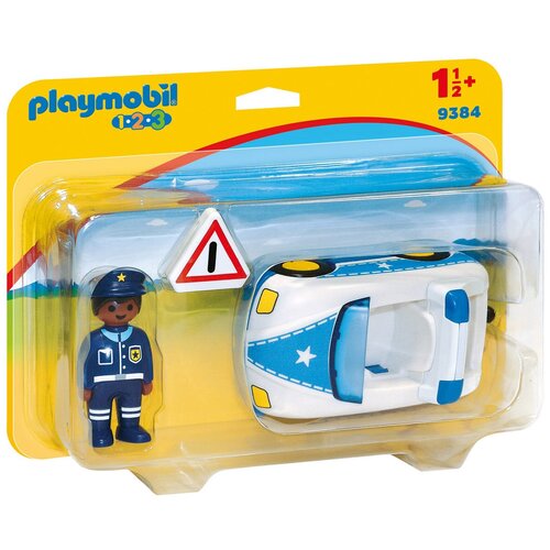 фото Набор с элементами конструктора playmobil 1-2-3 9384 полицейская машина