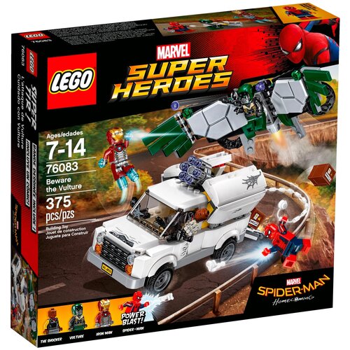 конструктор lego marvel spiderman 76147 ограбление стервятника 93 дет Конструктор LEGO Marvel Super Heroes 76083 Берегись Стервятника, 375 дет.