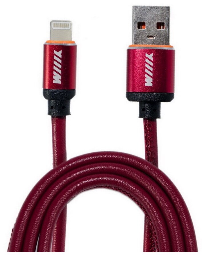 Кабель WIIIX USB - Lightning (CB810-2A-U8-LR-10), 1 м, красный