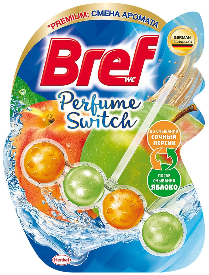 Чистящий блок для туалета Bref Perfume Switch Персик – Яблоко 50г