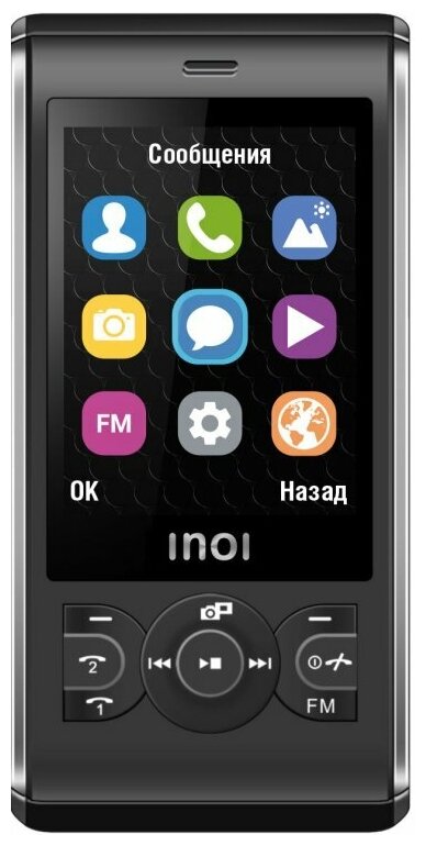   INOI 249S  (2*SIM, 2,4", 320240, 1000 , micro SD  16 , 0,1, FM, BT)