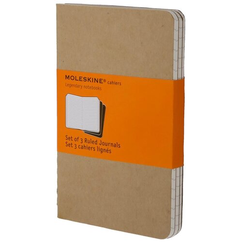 Блокнот Moleskine CAHIER JOURNAL QP411 Pocket 90x140мм обложка картон 64стр. линейка бежевый (3шт)