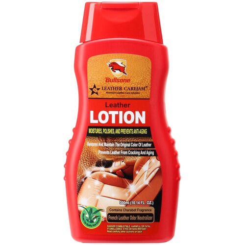 Bullsone Кондиционер для кожи салона автомобиля Leather Lotion, 0.3 л, алоэ вера