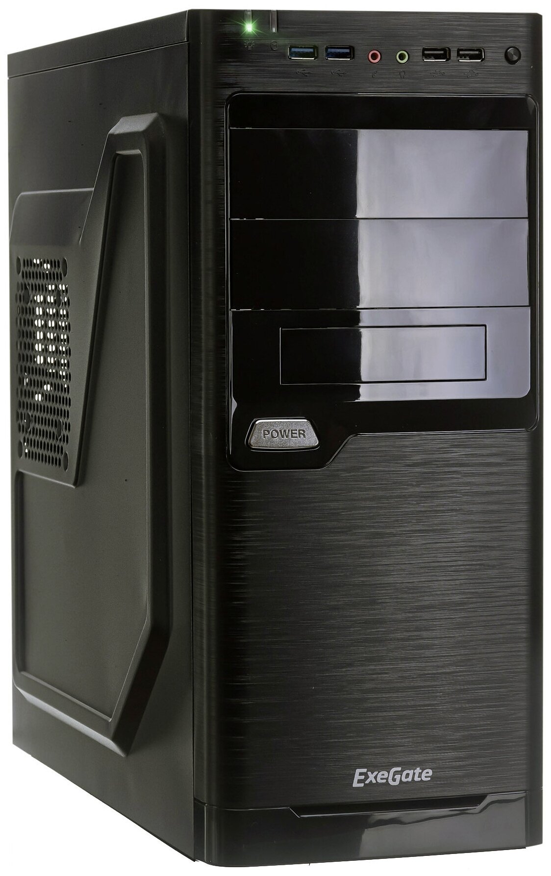 Exegate Ex272726rus Корпус MiditowerXP-330U Black, Atx, Xp350, Black,120mm, 2*USB+2*USB3.0, Audio