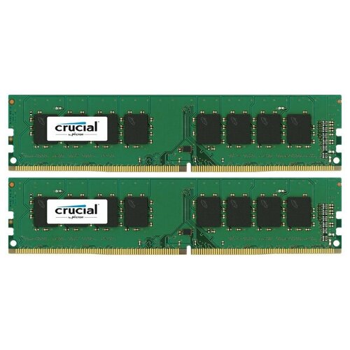 Оперативная память Crucial 16 ГБ (8 ГБ x 2 шт.) DDR4 2400 МГц DIMM CL17 CT2K8G4DFS824A оперативная память crucial 8 гб ddr4 2400 мгц dimm cl17 ct8g4dfs824a