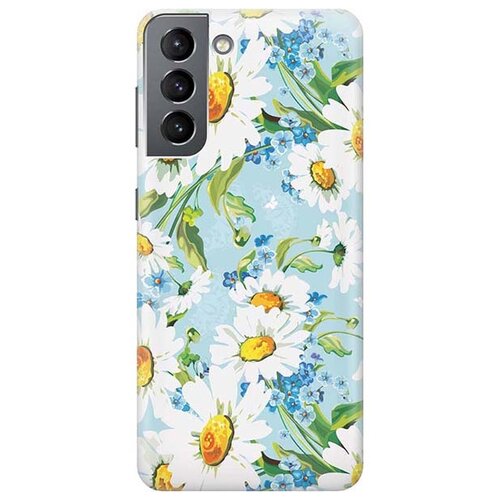 фото Ультратонкий силиконовый чехол-накладка для samsung galaxy s21 с принтом "поле ромашек" gosso