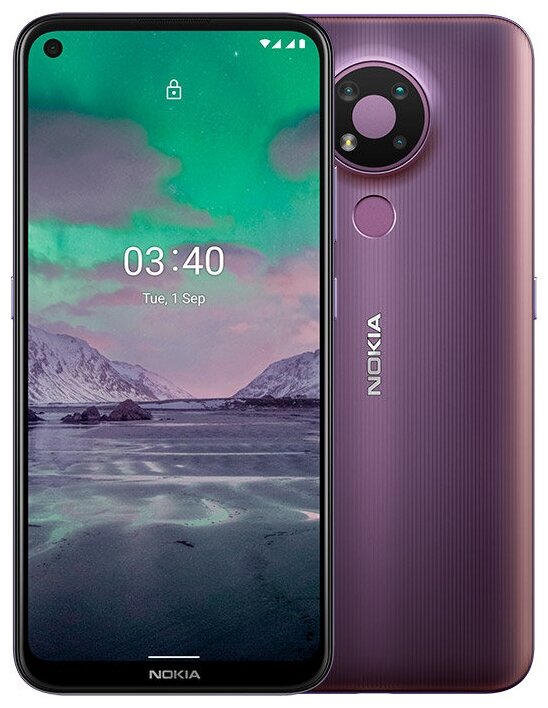 Смартфон Nokia 3.4 3/64 ГБ RU, 2 SIM, пурпурный