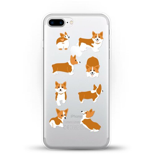фото Силиконовый чехол 8 корги на apple iphone 7 plus andy & paul