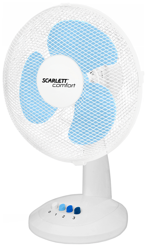 Вентилятор настольный Scarlett SC-DF111S07 38Вт скоростей:3 белый . - фотография № 1