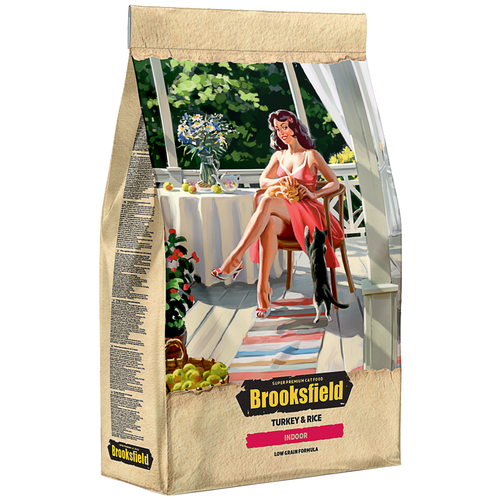 Сухой корм для домашних кошек Brooksfield Adult Cat Indoor Turkey, индейка и рис 400 гр.