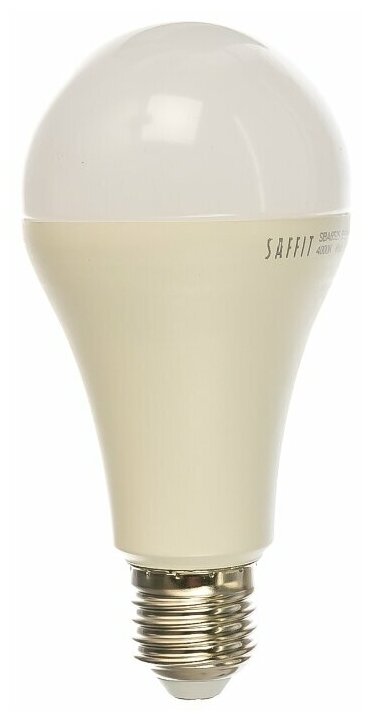 Лампа светодиодная E27, 25 Вт, 250 Вт, 230 В, груша, 4000 К, свет белый, Saffit, SBA6525, A65, 55088