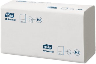 Полотенца бумажные TORK Universal singlefold (Система H3), арт. 120108, 250 листов 4 упаковки