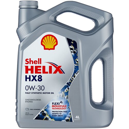 фото Синтетическое моторное масло shell helix hx8 0w-30 4 л