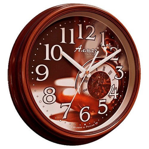 фото Часы настенные кварцевые алмаз a50 темно-коричневый