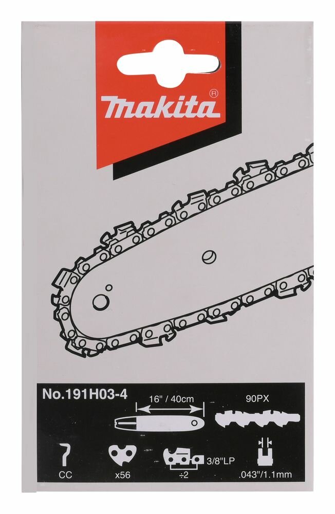 Цепь Makita, длина 40 см паз 1, 1 мм, 56 звеньев, 90PX, 191H03-4