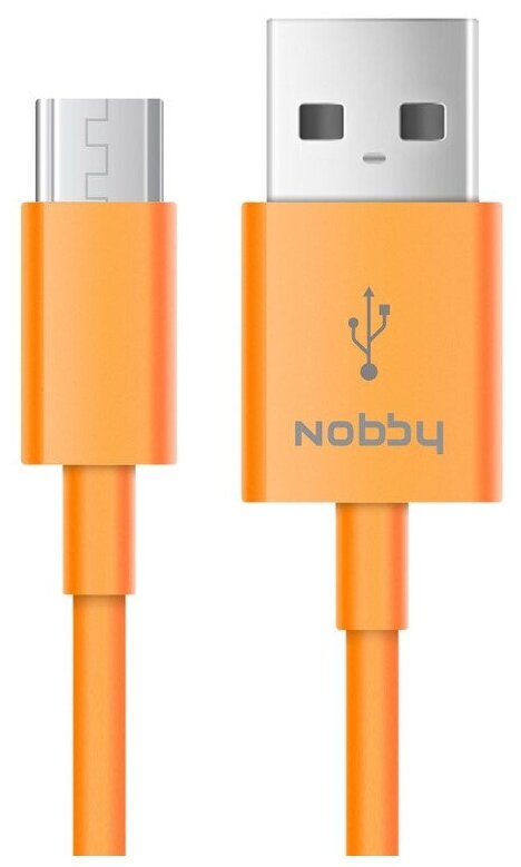 Кабель ТероПром 9433052 Nobby Practic DT-005, microUSB - USB, 2 А, 1 м, оранженвый