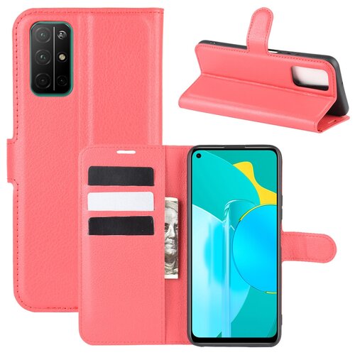 фото Чехол портмоне подставка для huawei honor 30 pro с магнитной защелкой и отделениями для карт красный 100gadgets
