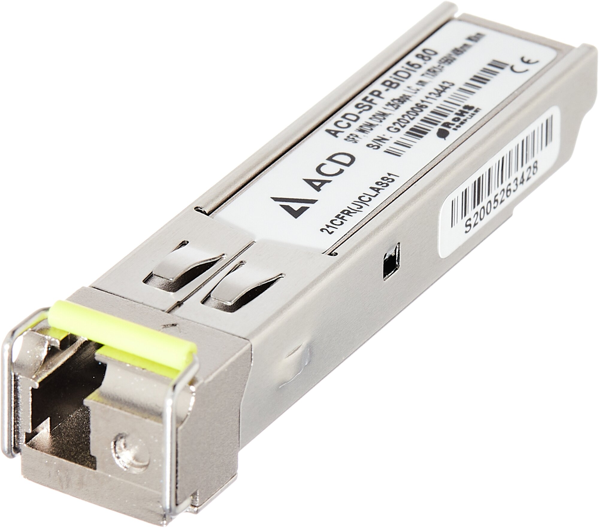 Модуль SFP ACD, 80 км, LC, Tx:1550 нм, Rx:1490 нм, 1.25 Гбит/с, SM, одинарный, WDM, DDM (ACD-SFP-BiDi5.80) - фото №2