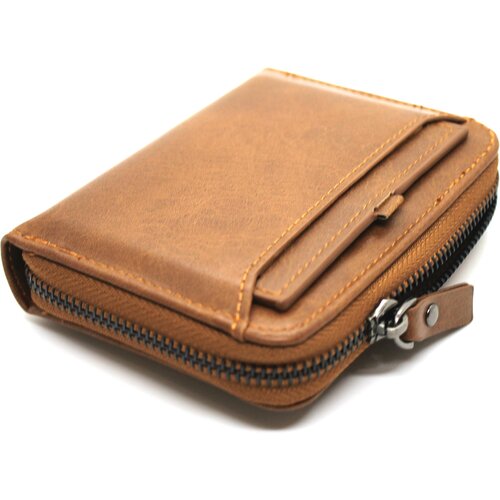 фото Кошелек , фактура под рептилию, на молнии, 2 отделения для банкнот, отделения для карт и монет, потайной карман, коричневый blr