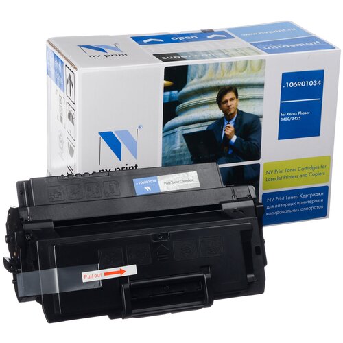 Картридж NV Print 106R01034 для Xerox, 10000 стр, черный картридж sakura 106r01034 10000 стр черный