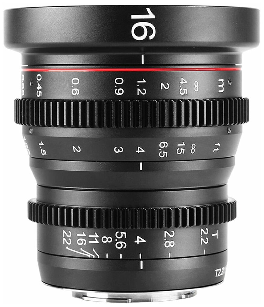 Объектив Meike 16mm T2.2 Cinema Lens MFT Mount, черный