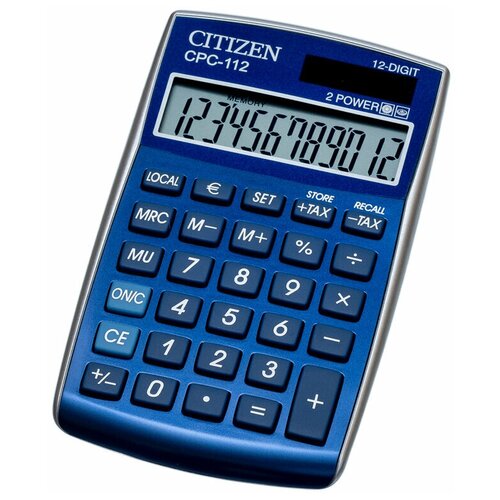 Калькулятор карманный CITIZEN CPC-112 синий