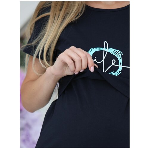 фото Платье для беременных и кормящих женщин 3-160505а темно-синий 42 фэст