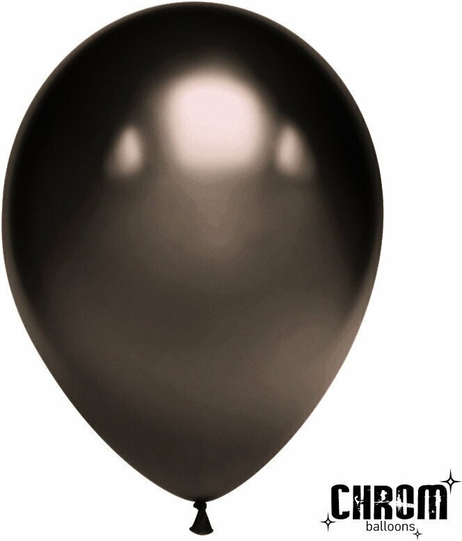 Шарики воздушные (10'/25 см) Черный графит, хром, 50 шт. набор шаров на праздник