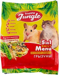 Корм для грызунов Happy Jungle 5 in 1 Daily Menu Основной рацион 350 г